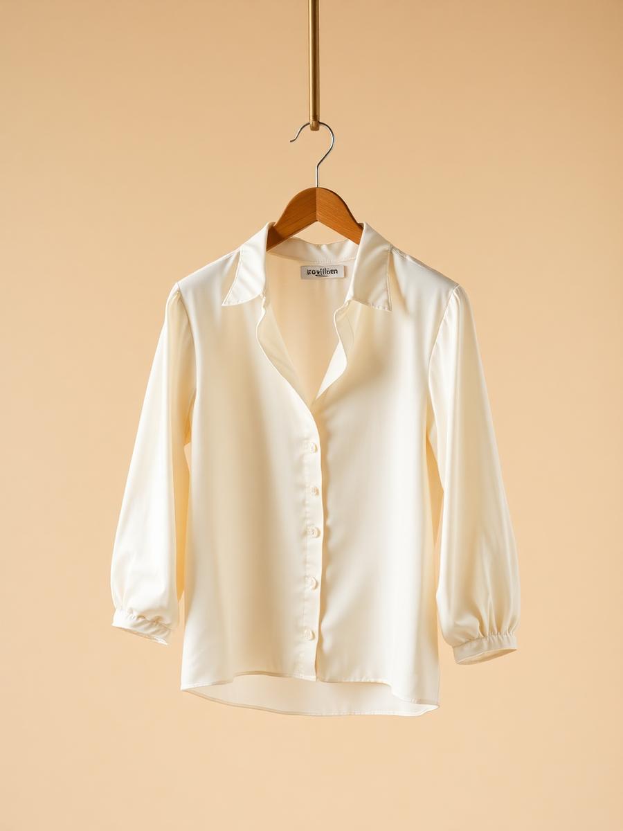 Blusa de Cetim Marfim na cor Marfim